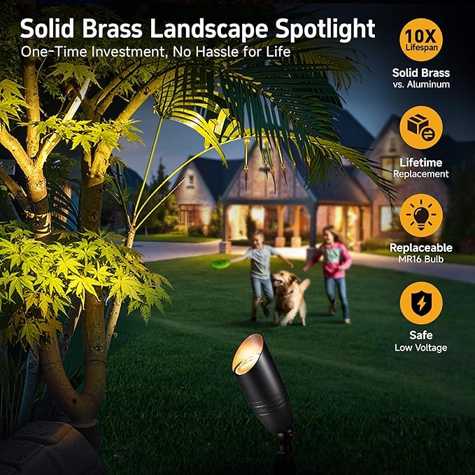 Gardenreet Low Voltage Spotlight LED - 12V Black Outdoor Light Fixture Weather - Image 2