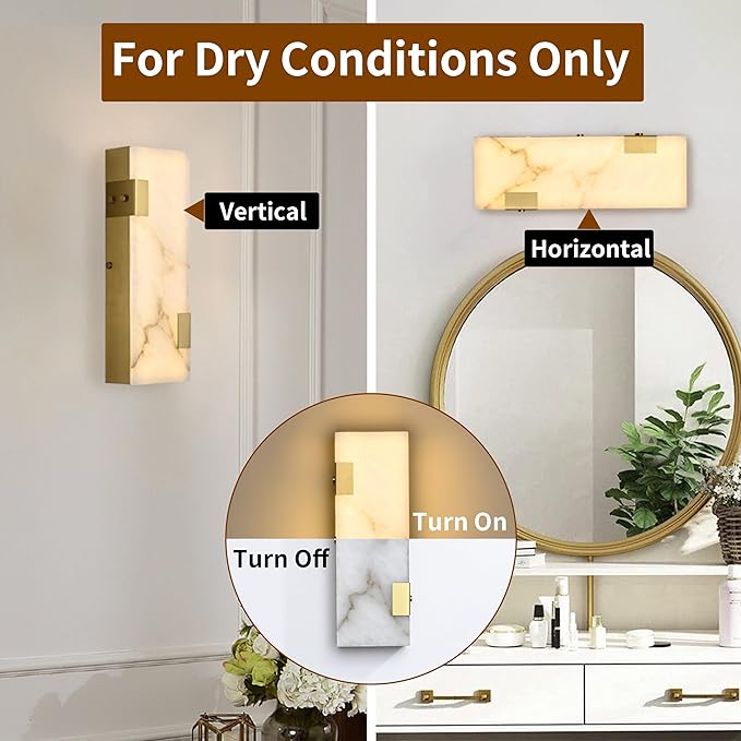Modern Brass and Alabaster Wall Sconce 14.17in - Image 5