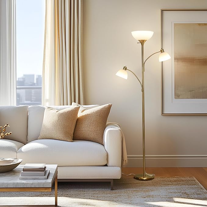 Brightech Sky Dome Double LED Floor lamp, Torchiere Super Bright Floor Lamp - Image 5