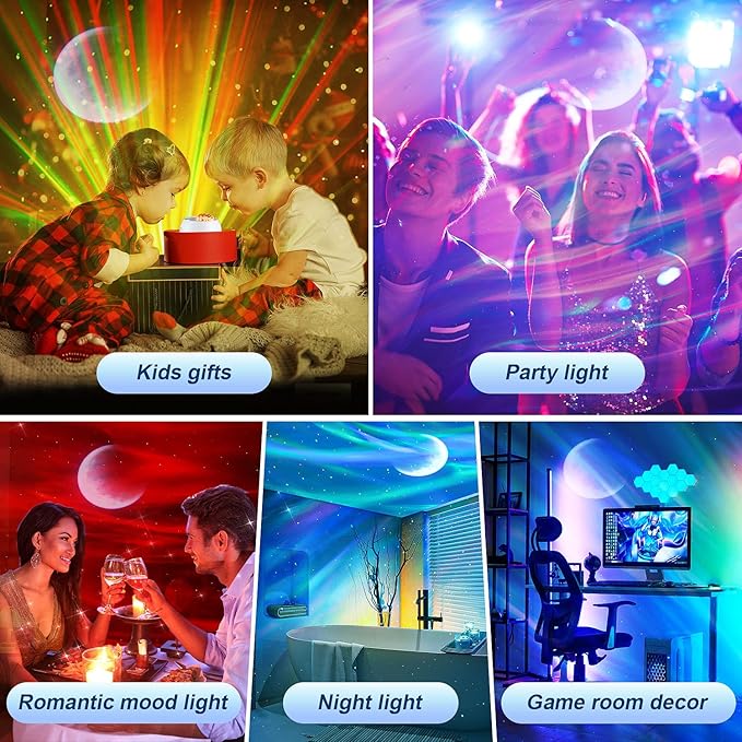 COOLNIGHT Galaxy Projector for Bedroom, 180 Light Modes Moon Star Aora Night - Image 7