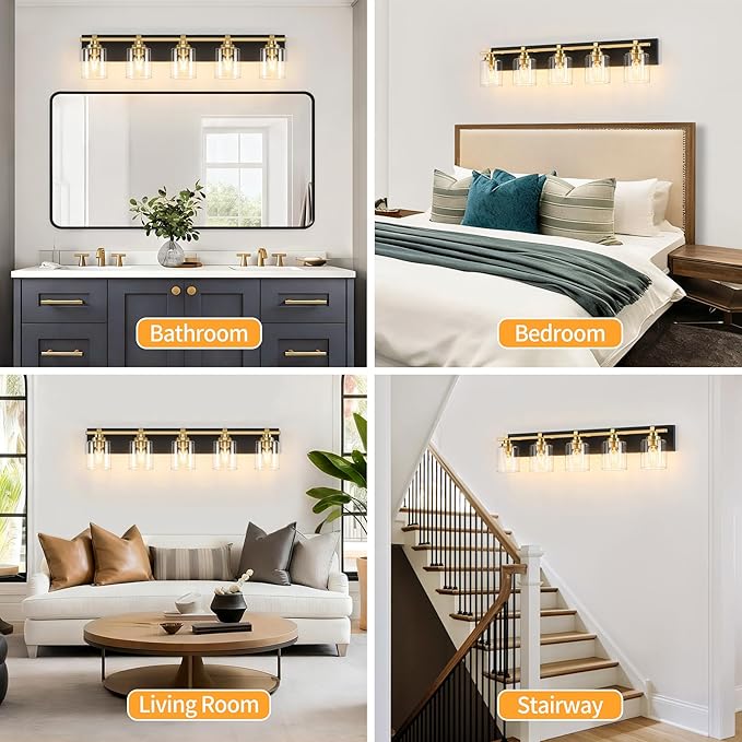 5 Light Modern Bathroom Light Fixtures Over Mirror, E26 Socket - Image 6