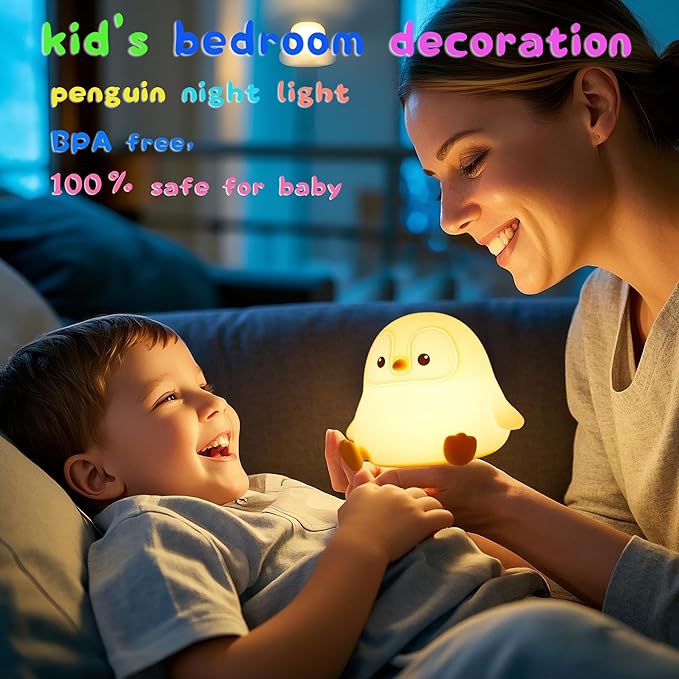 DREAMING MY DREAM Cute Penguin Night Light, LED Squishy Novelty Night Lamp - Image 5