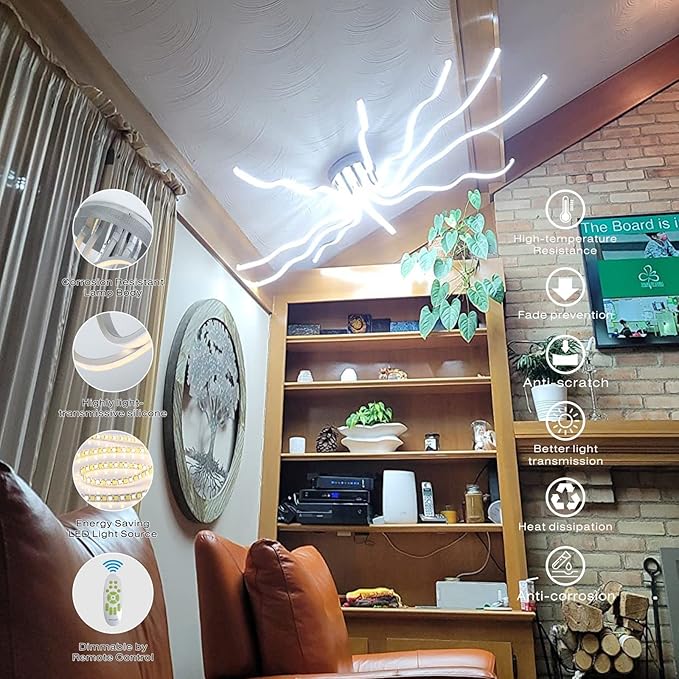 Modern Led Ceiling Light Fixture, 55.11" Modern Ceiling Light - Image 5