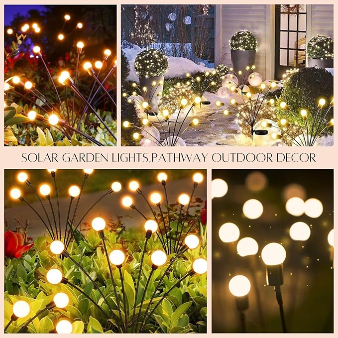 OZS 2Pack 16LED Solar Firefly Lights - Image 6