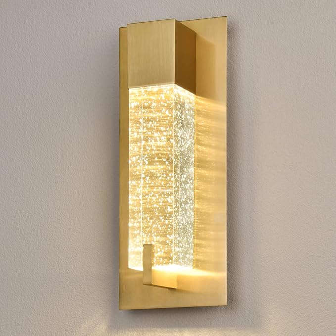 WOSHITU LED Wall Sconce Light: 11 Inch Gold Modern Sconces Wall Lighting 3000K - Image 9