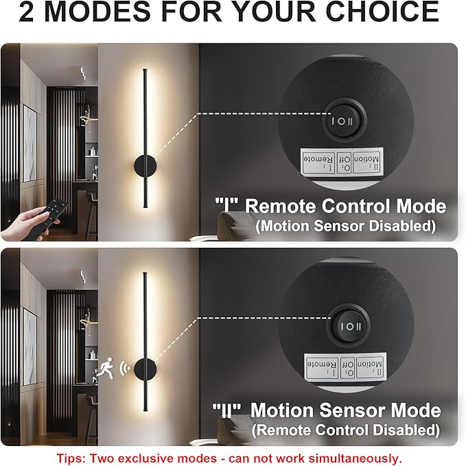 Motion Sensor Battery Operated Wall Sconce Set of Two - Image 3