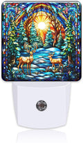 Plug in Night Lights Christmas Stained Glass Deer Nightlight Plug Into Wall by Uiaoiais