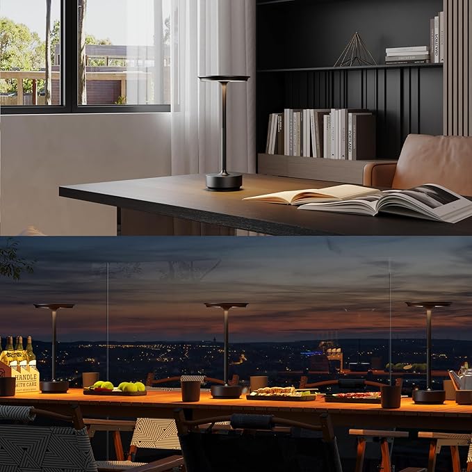 2 Pack Cordless Table Lamp, LED Rechargeable Table Light - Image 5