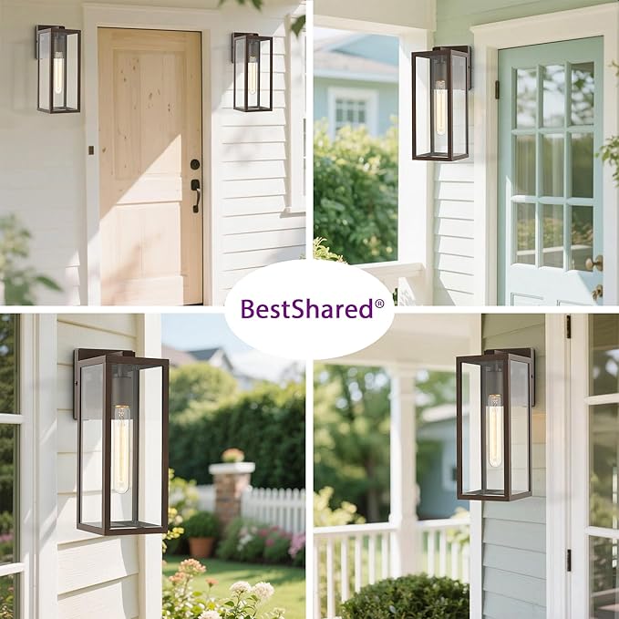 Bestshared Outdoor Wall Lantern, Anti-Rust Outdoor Wall Sconce Light Fixtures - Image 7