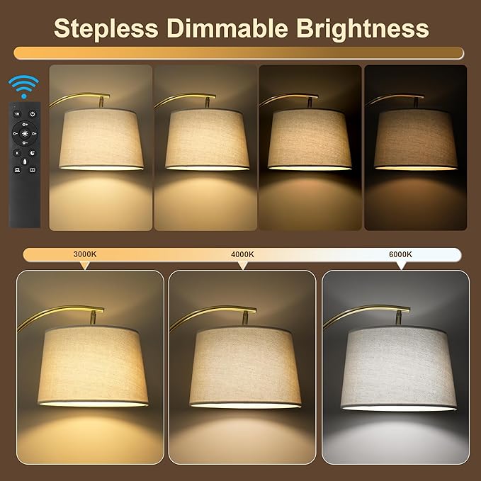 63" Wood Floor Lamp for Living Room Dimmable Standing Lamp - Image 3