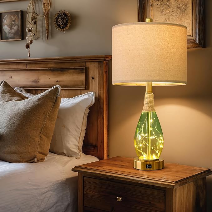 OYEARS 23" Table Lamps Set of 2, Farmhouse Lamps - Image 2