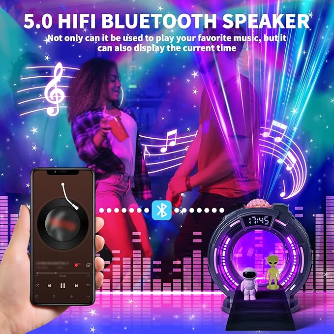 Star Projector Light with Bluetooth Speaker, Plasma Balls Galaxy Starry - Image 5