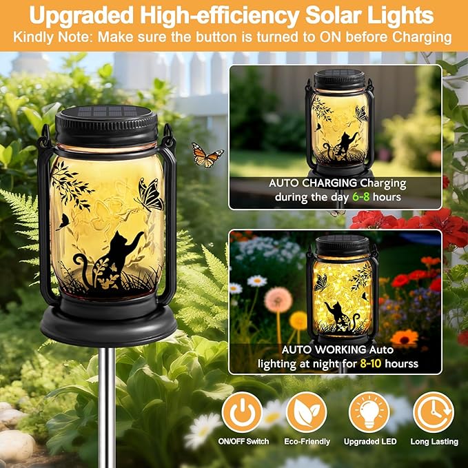 Cat Solar Lanterns, Outdoor Hanging Solar Lantern - Image 5