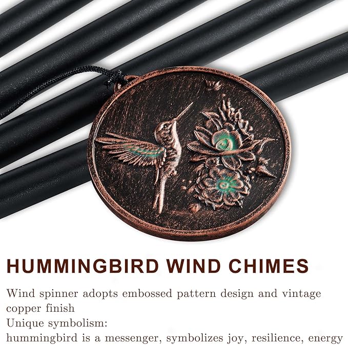 Wind Chimes for Outside, Vintage Hummingbird Deep Tone Wind Chime Outdoor - Image 7