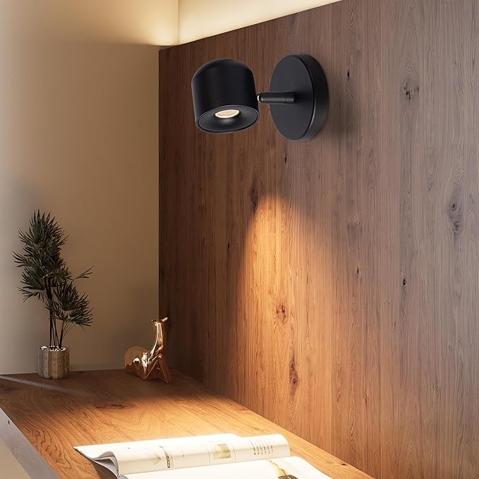 Aisilan Modern Adjustable Wall Sconce Bedside Wall Light Fixture Black LED - Image 5