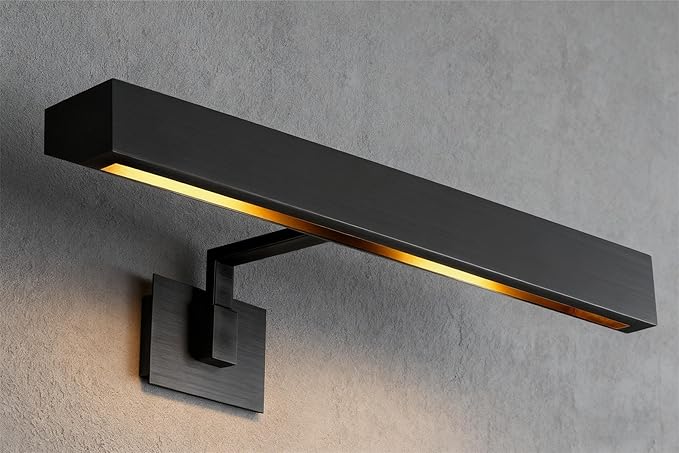 24" Picture Light Black Picture Light Hardwired, 2-Light Bronze Art Lights by Joyunleo
