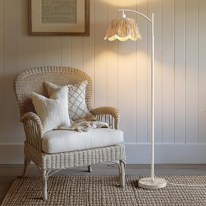 Oneach Rattan Floor Lamp for Living Room - Image 4