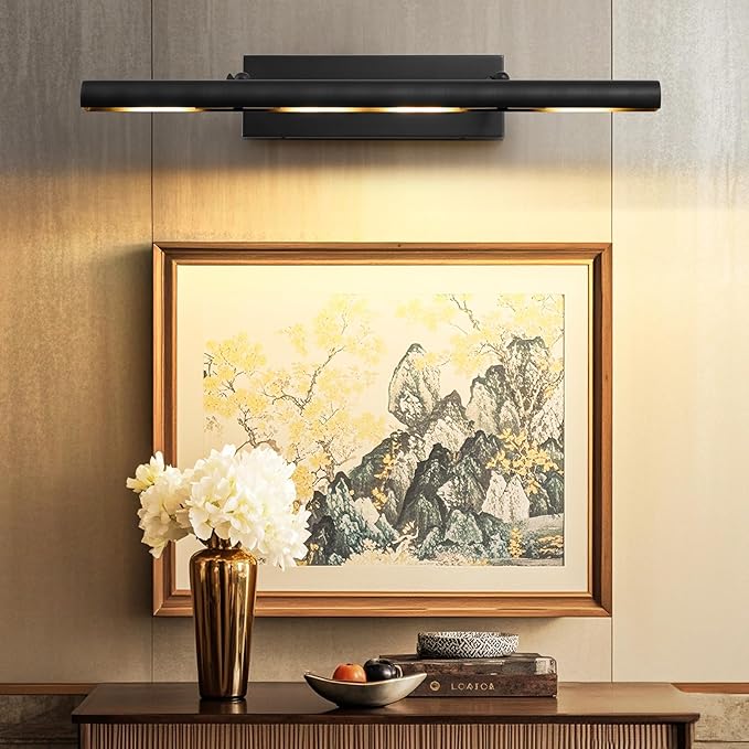 Art Picture Frame Wall Light: 30" Black Retro Swing Arm Artwork Spotlights - Image 2