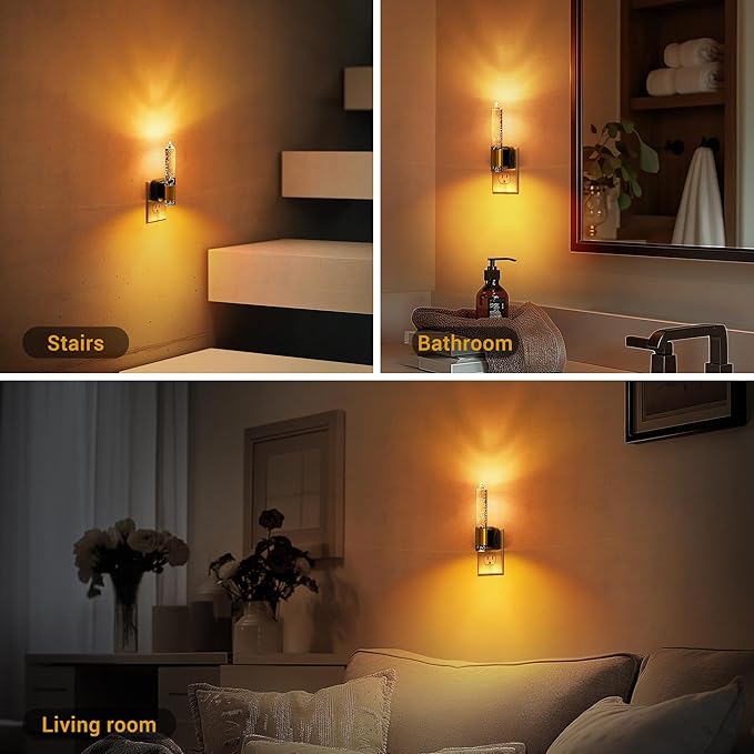 JandCase Night Light, Flameless Candle Night Lights Plug into Wall 2 Pack - Image 5