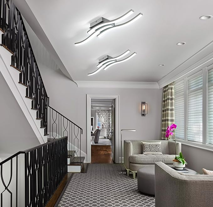 EDISLIVE Modern Dimmable LED Ceiling Light Curved 3 Light 22.5 in Minimalist - Image 5