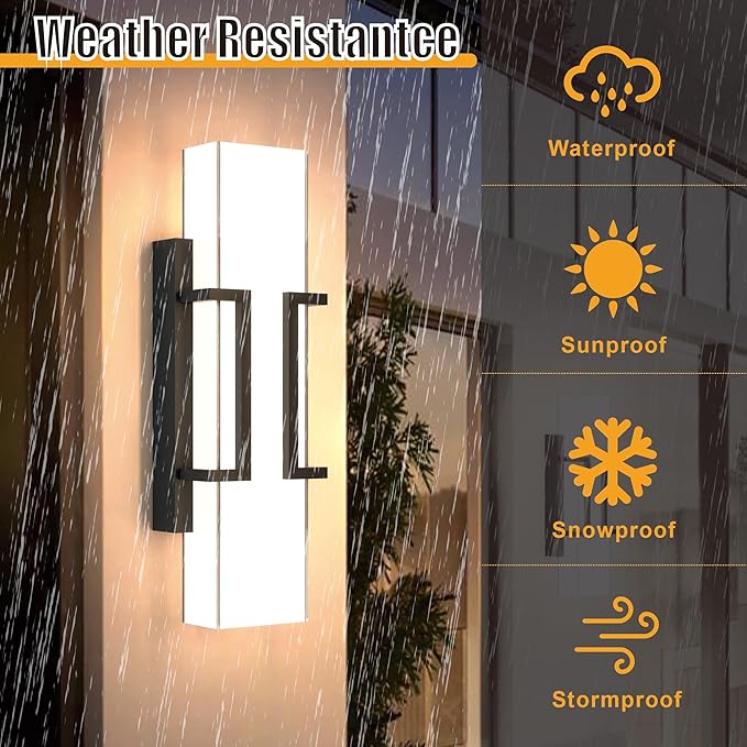 Hyunbae LED Wall Sconce Lights, Waterproof Porch Lamp - Image 3