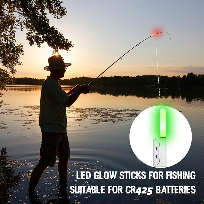 6 Pcs Fishing Glow Sticks LED Fishing Pole Light Night Fish Alert Glow Stick - Image 6