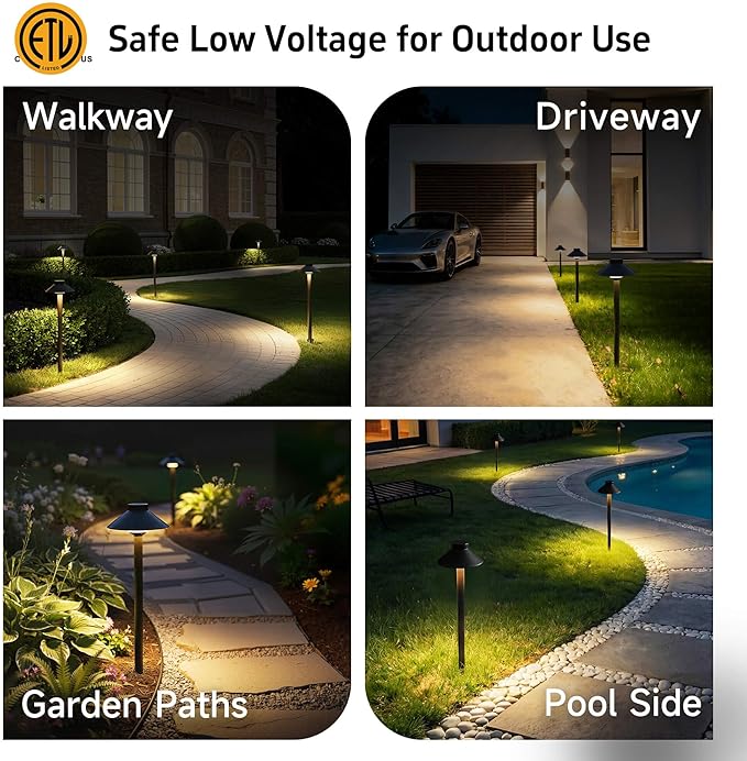 Gardenreet Brass Low Voltage Landscape Lighting - 12V LED Path Lights IP65 - Image 5