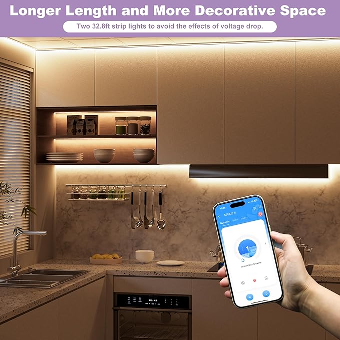 MIWISE COB LED Strip Lights 65.6ft/20m, UL-Listed CRI 90+ Dimmable 3000K Warm - Image 8