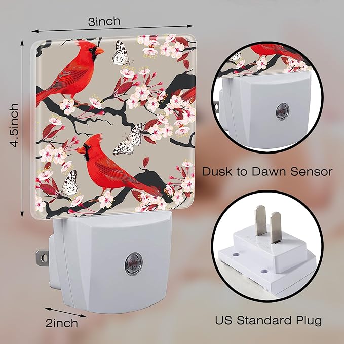 Red Cardinal with Cherry Blossoms Night Light - Image 2