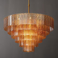 Large Chandelier, 18-Light Round Drum Kitchen Island Hanging Light by AUDOSY