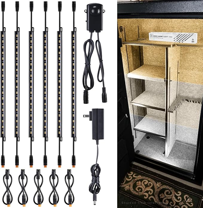 TORCHSTAR LED Safe Lighting Kit 3CCT, 12 Inch Linkable Light Bars, Motion Sensor by TORCHSTAR