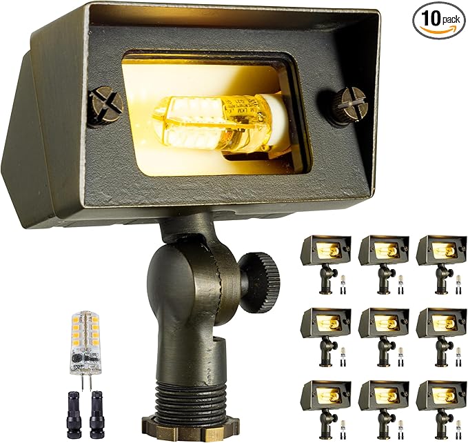 Gardenreet Low Voltage Wall Wash Lights - 12V Solid Brass LED Flood Lights by Gardenreet