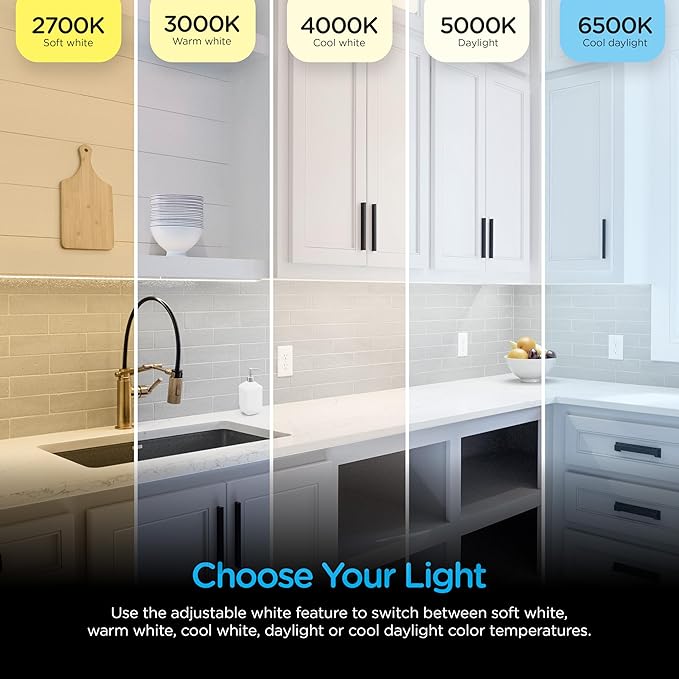 Enbrighten 24 inch Hardwired Under Cabinet Lights, 1620 Lumens, Five White - Image 5