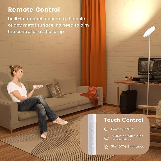 Floor Lamp, Bright 36W 3500LM Standing Lamp - Image 4