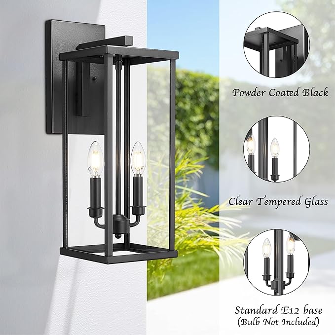 Bestshared Outdoor Wall Sconce Lights, 20 Inch Tall Exterior Wall Lighting - Image 2