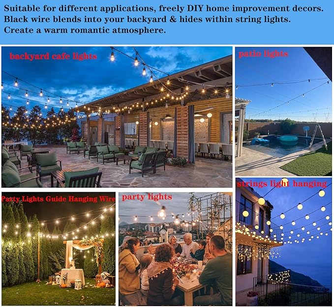 164FT Outdoor String Light Hanging Kit - Image 6