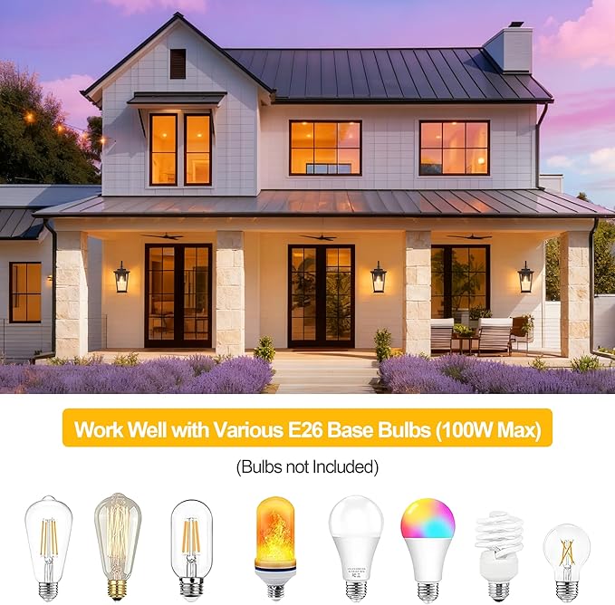 Kalium Outdoor Wall Lights Fixtures Lantern Frame 16 1/8", Outside Lights Black - Image 9