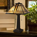Lavish Home Tiffany-Style Table Lamp – Mission-Design Art Glass Lighting by LavishHomeCollection