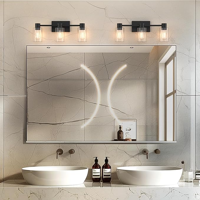 3-Light Matte Black Wall Sconces - Image 3