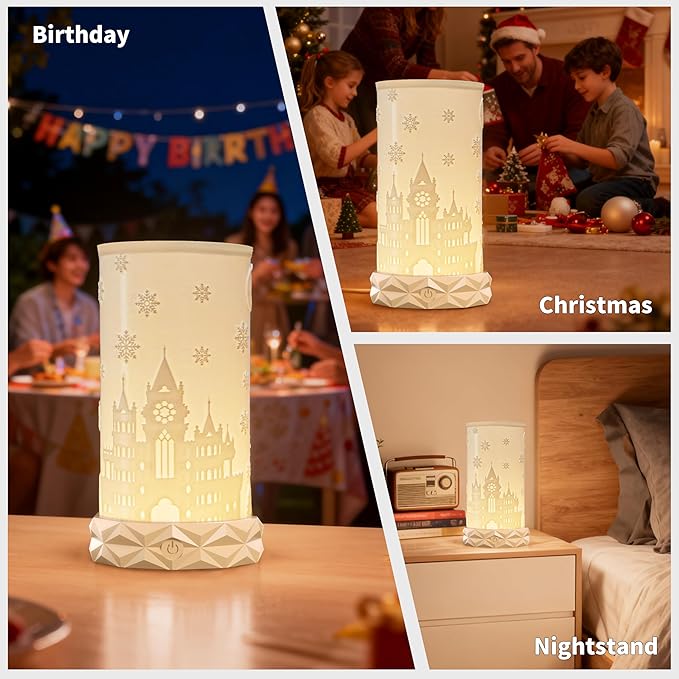 Indoor Battery Operated Table Lamp, 1500mAh Rechargeable Bedside Lamp 3 Color - Image 5
