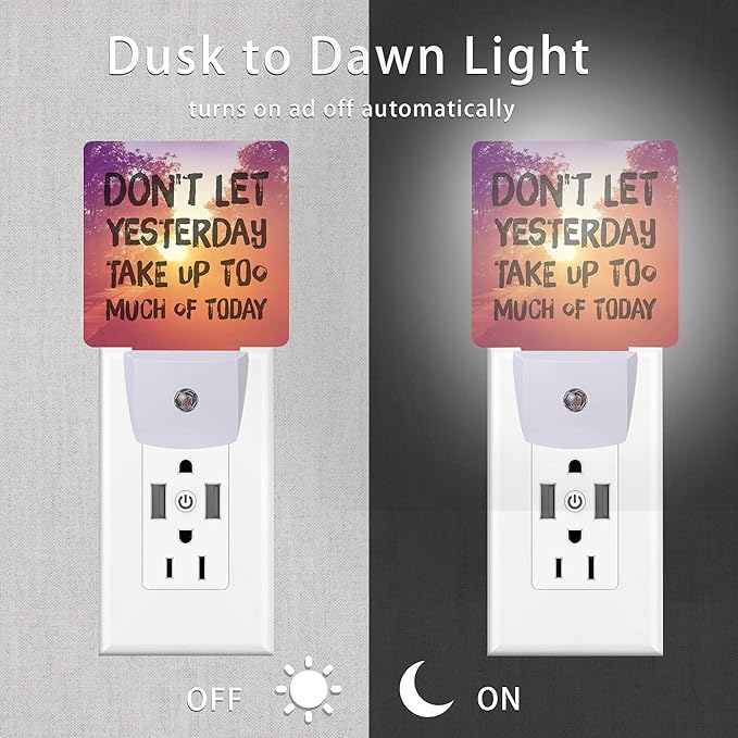 Inspirational Quote Night Light, Don't Let Yesterday Take Up Too Much of Today - Image 3