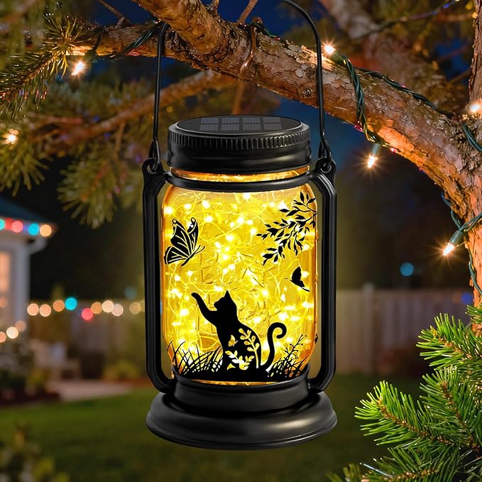 Cat Solar Lanterns, Outdoor Hanging Solar Lantern by Vcdsoy
