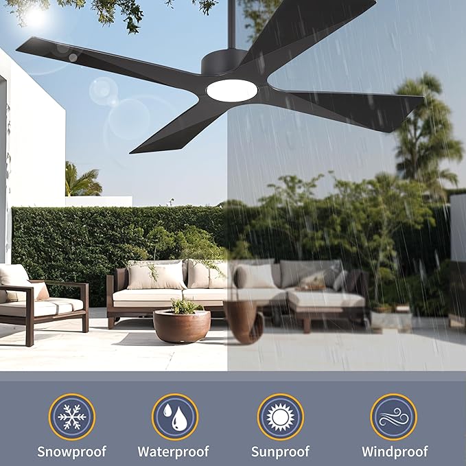 WINGBO 64" Wet Rated Outdoor Ceiling Fan - Image 3