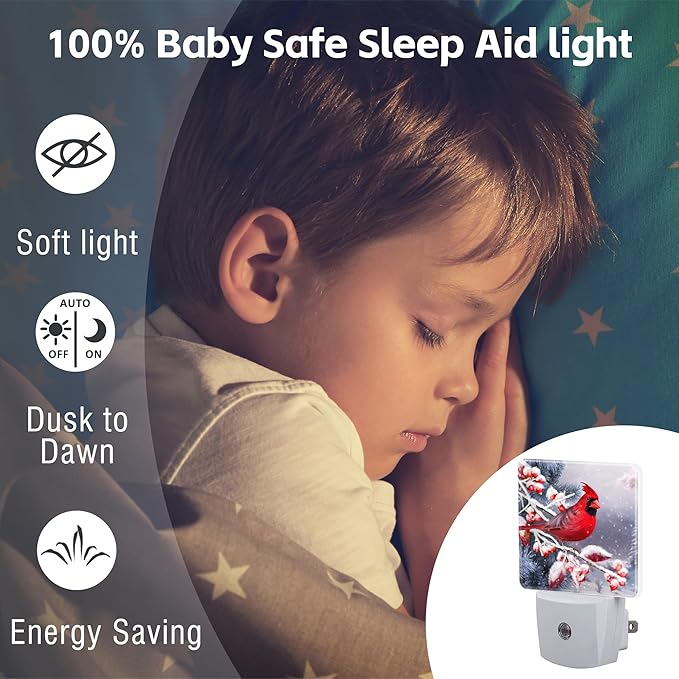 Winter Red Cardinal Bird Night Light - Image 5