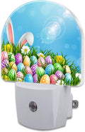 Easter Bunny and Eggs Night Light Plug into Wall, Colorful Easter Eggs Rabbit by sndheke