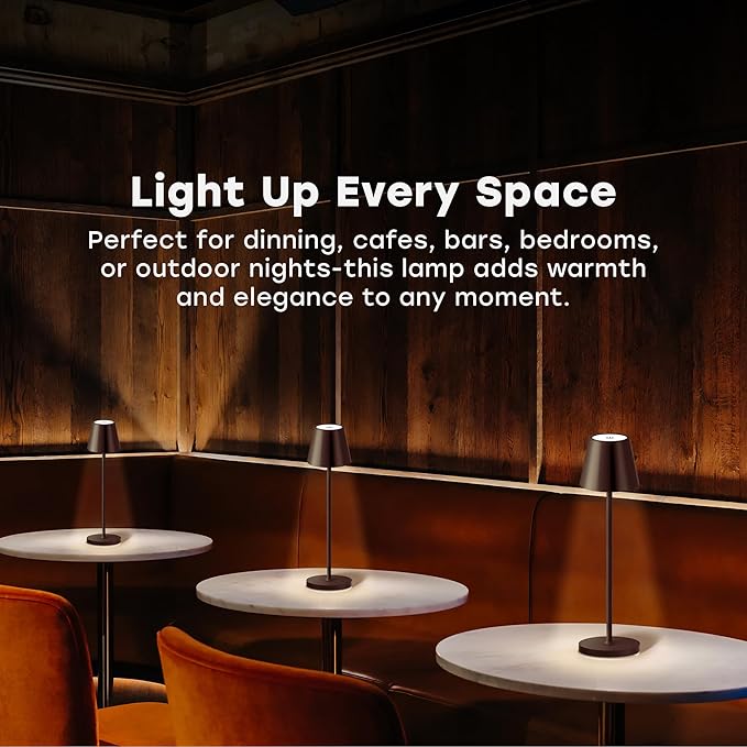 2 Pack Cordless Table Lamp, Portable LED Desk Lamp, 5200mAh Battery Operated - Image 2