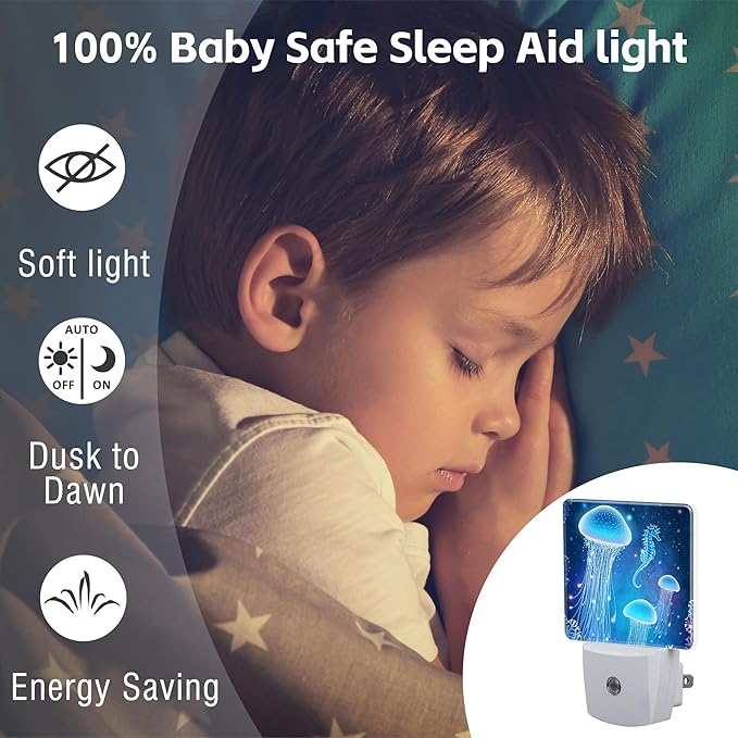 Magic Glowing Jellyfish and Seahorse Night Light Plug into Wall, Beautiful - Image 5