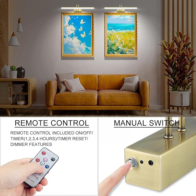 Picture Light, Picture Lights for Wall Cordless, Battery Wall Lights for - Image 2