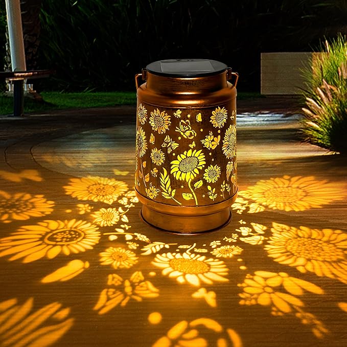 Sunflower Solar Lantern Lights, Outdoor Lanterns Garden Decor, Hanging Solar by ANYTALK