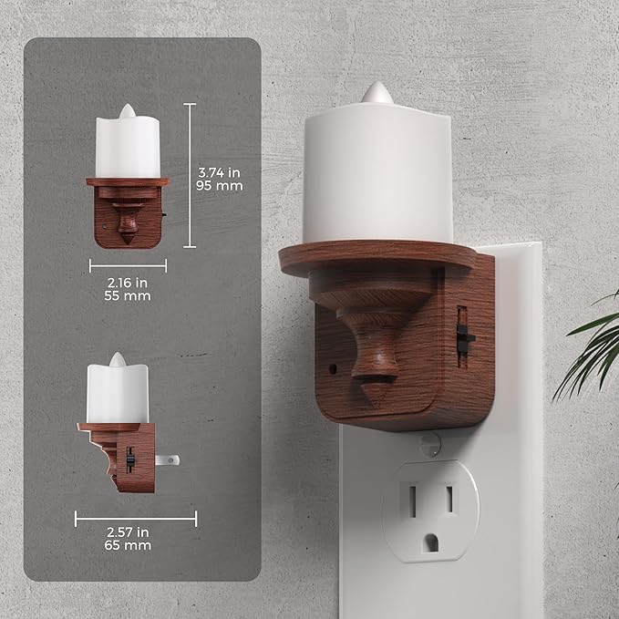 L LOHAS LED Night Light, 2 Pack Amber Flameless Candle Night Light Plug in - Image 7